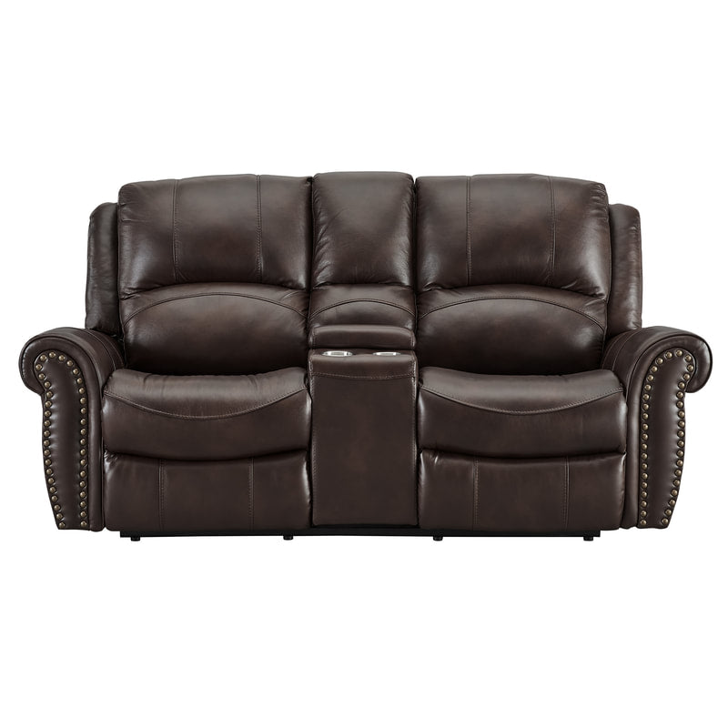 Italia  Brown  POWER/TOP GRAIN LEATHER 3pc Reclining Set