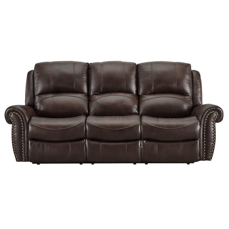 Italia  Brown  POWER/TOP GRAIN LEATHER 3pc Reclining Set