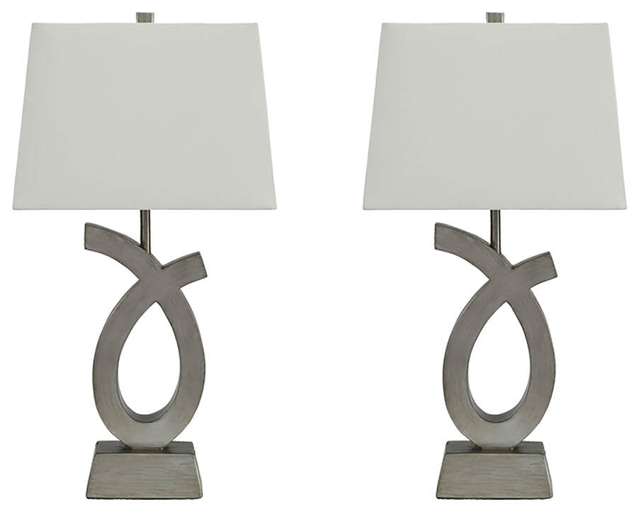 Amayeta Silver Finish Table Lamp (2pc Set) L243143