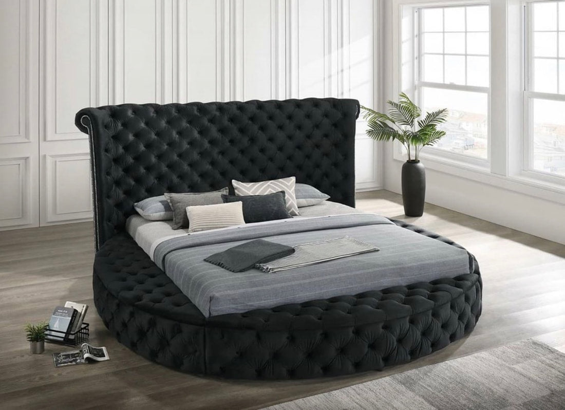 Penthouse Storage Platform Black King Bed with USB