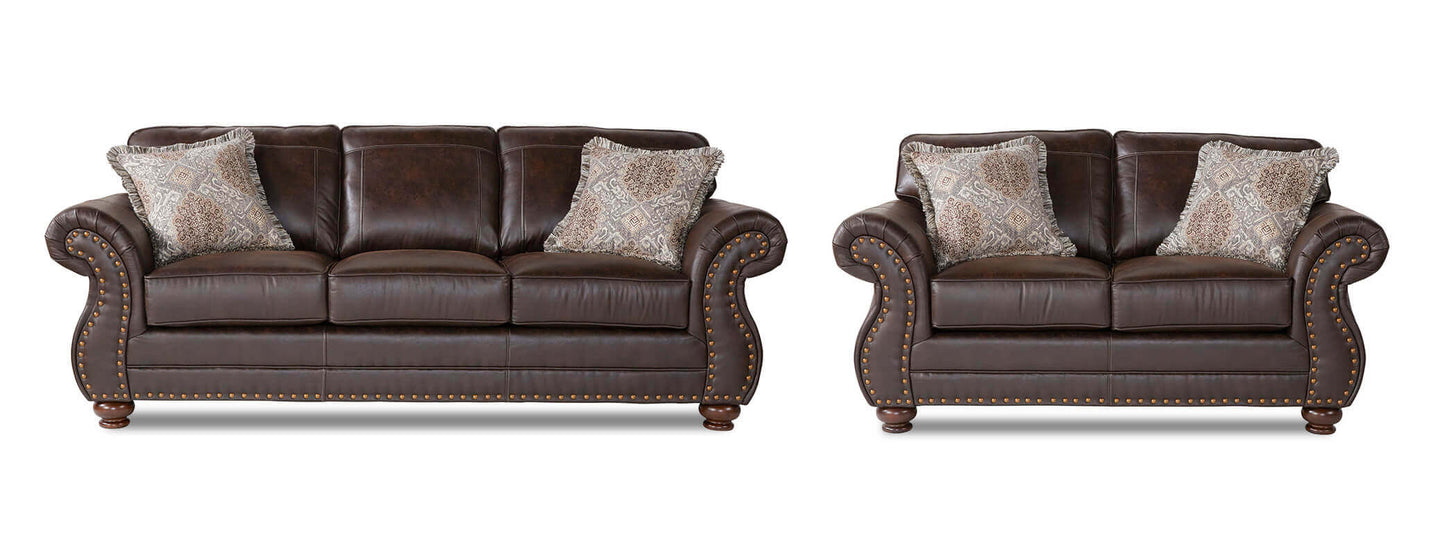 Ridgeline Brownie Sofa and Loveseat S17400