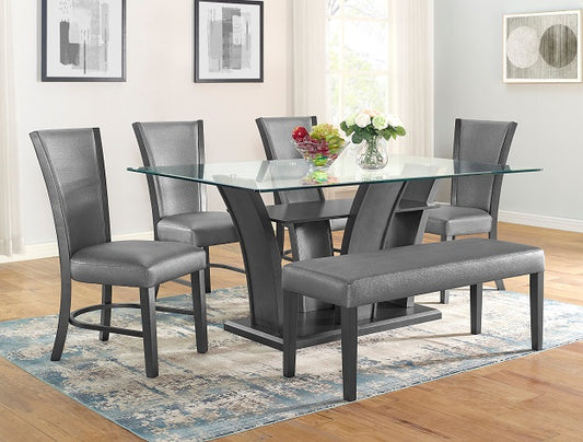 Camelia Grey Glass Top Dining Room Set 1216