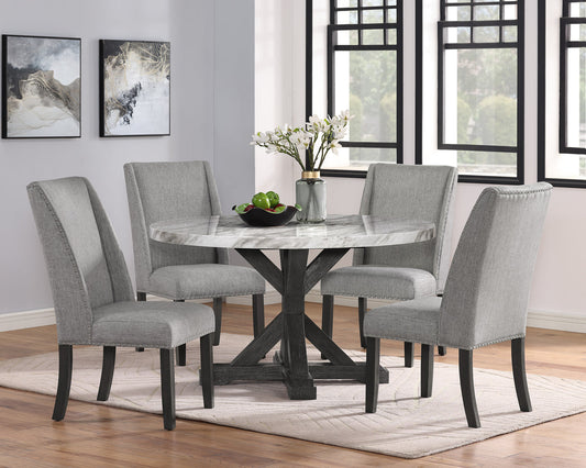 Vance Gray Round Dining Set 1318