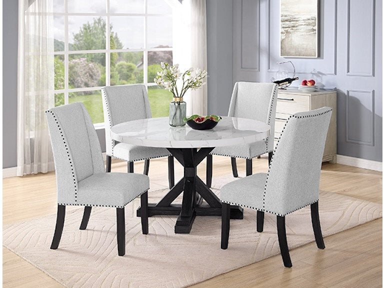 Vance Dove Gray Round Dining Set 1319