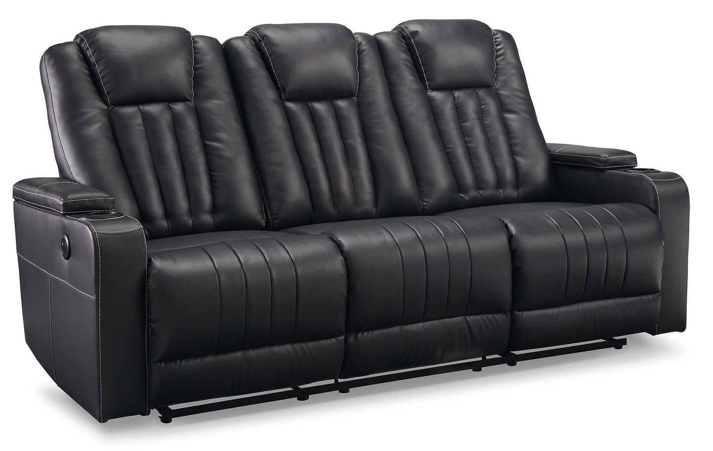 Center Point Black POWER/LED Sofa and Loveseat 24004