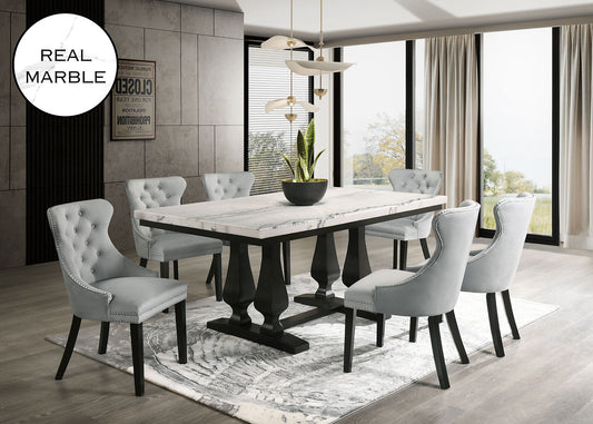 Paro Grey (GENUINE MARBLE)  Dining Set