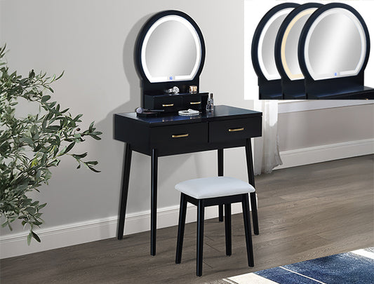 Cecilia Black LED Vanity Set