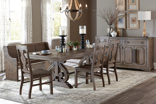 Toulon Dark Oak Extendable Dining Set 5438