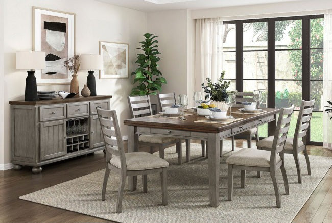 Tigard Cherry/Gray 7pc Dining Room Set  5761