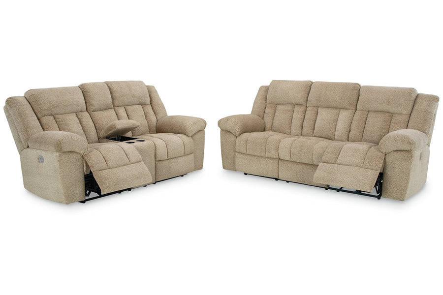 Tip-Off Wheat POWER Reclining Sofa and Loveseat  69305