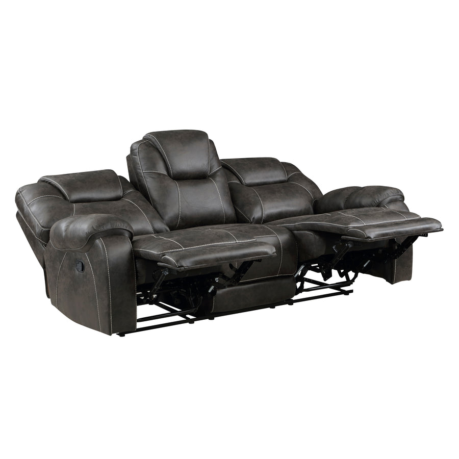 Gainesville Chocolate Microfiber Reclining Sofa and Loveseat 8560