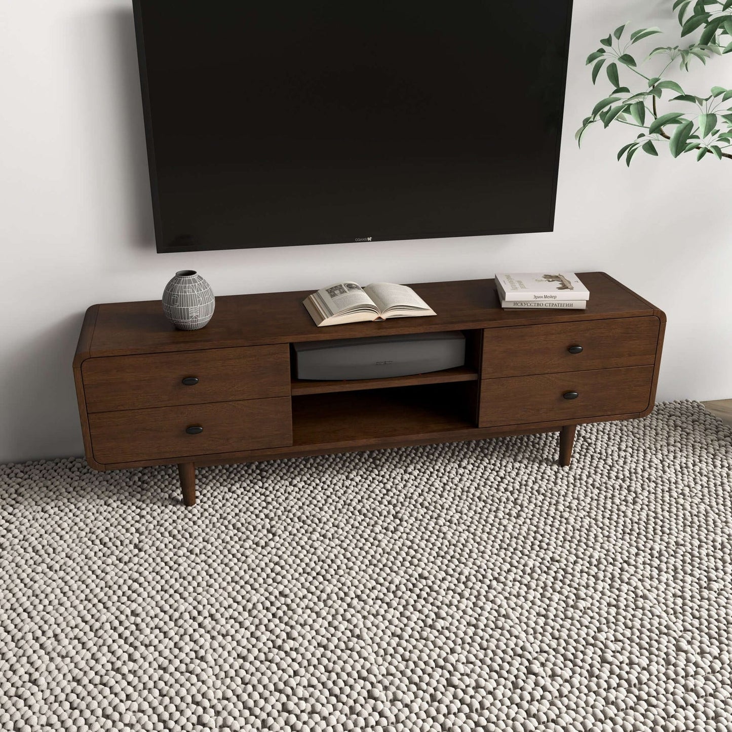 Alexa Brown Modern Style 72" TV Stand