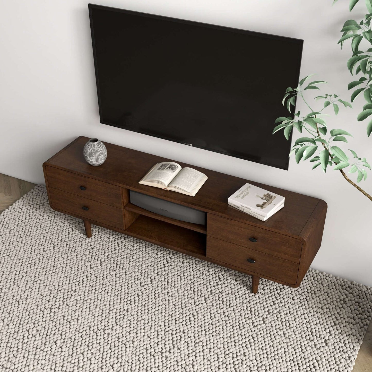 Alexa Brown Modern Style 72" TV Stand