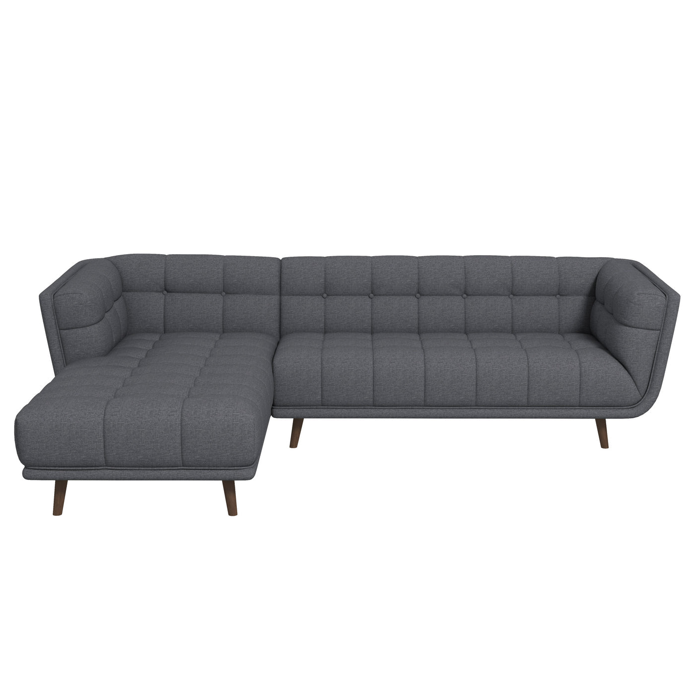 Addison 103" Left Sectional Ash Grey Fabric Sofa