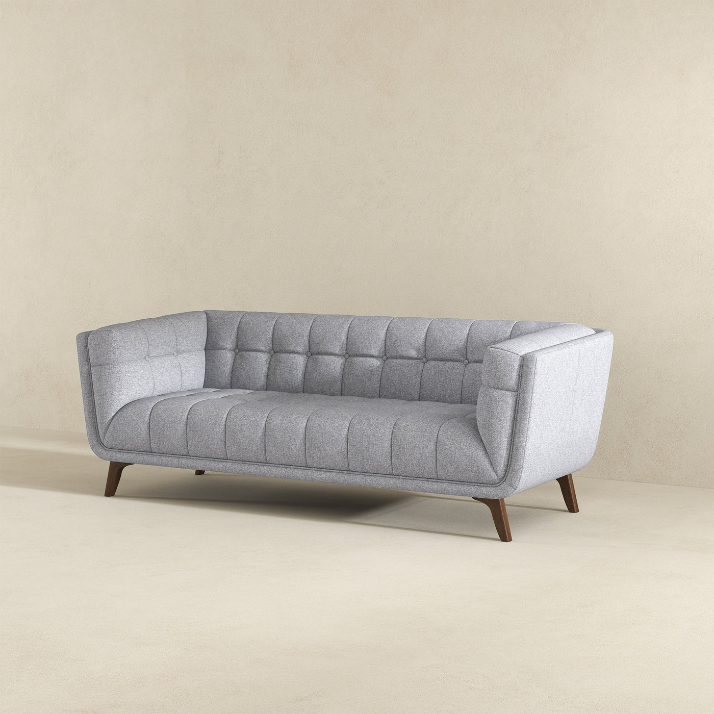 Addison 86" Light Grey Linen Modern  Sofa