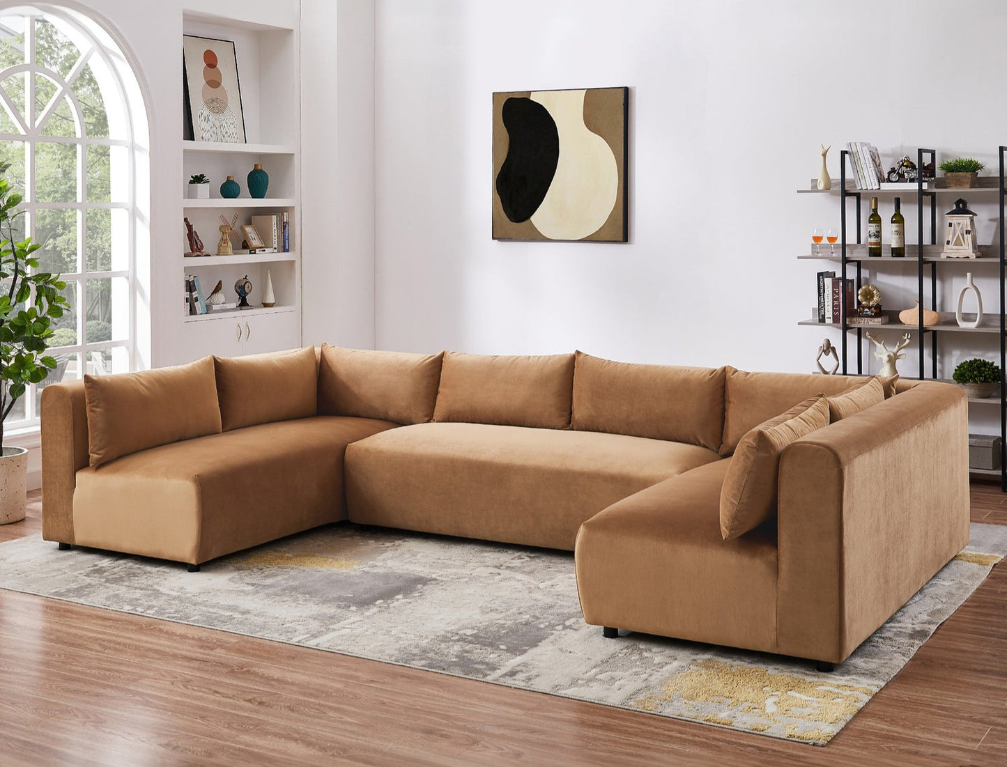 Aleny 140" Cognac Modular Corner Sectional