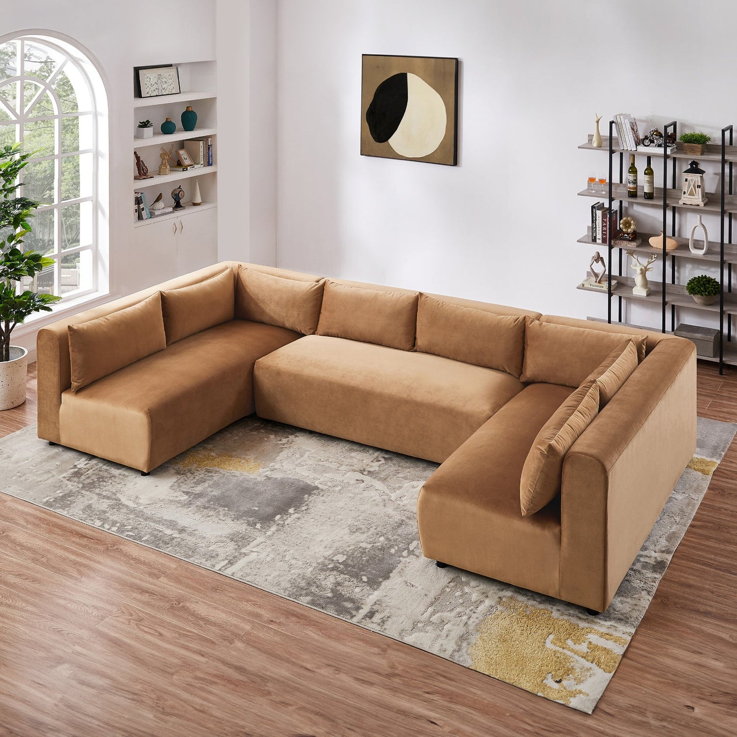 Aleny 140" Cognac Modular Corner Sectional