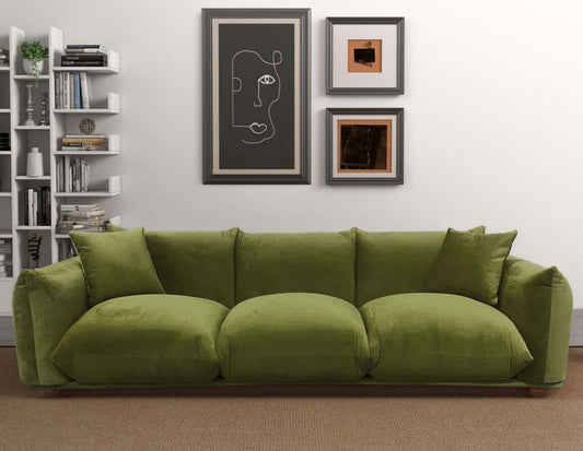 Arlo 100" Olive Green Velvet Sofa