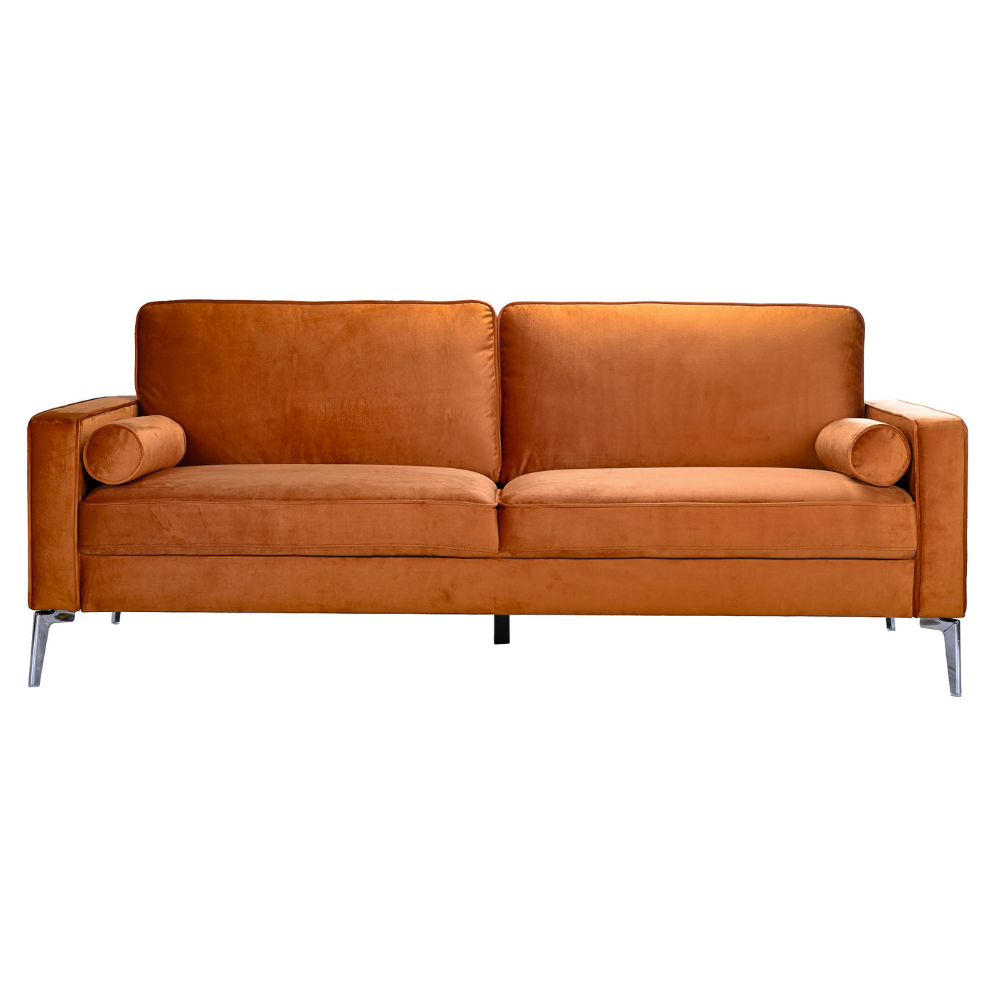 Axten 77" Orange Velvet Sofa