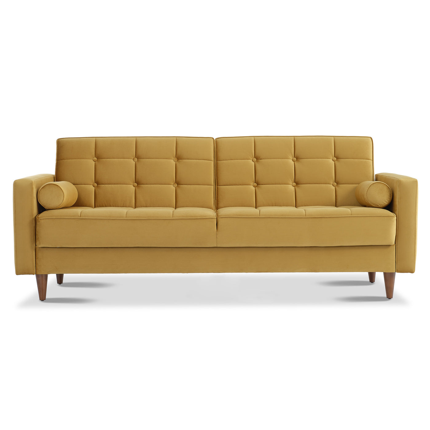 Benara 84" Yellow Velvet Sleeper Sofa