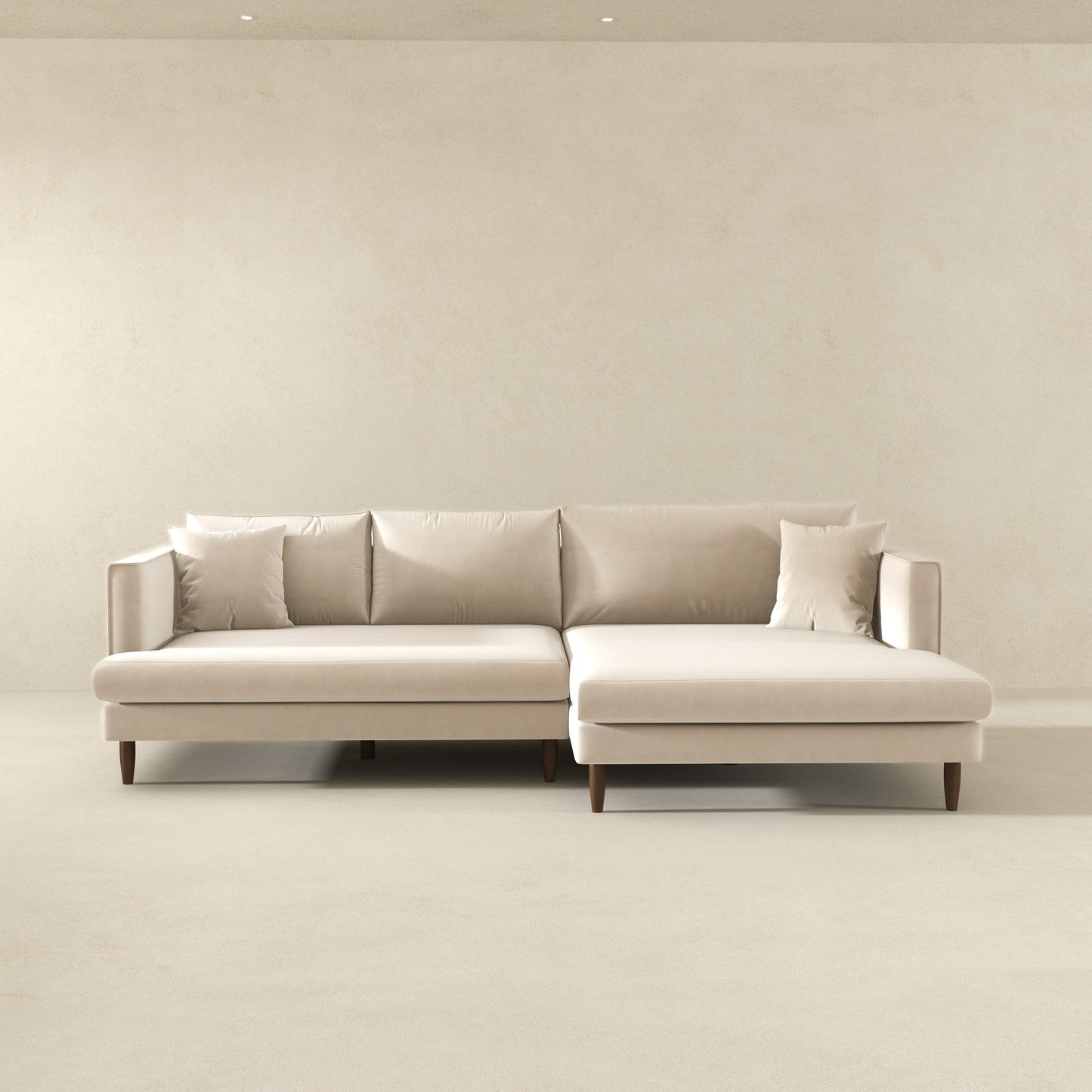 Blake 107" Cream L-Shaped Sectional Sofa Left Facing