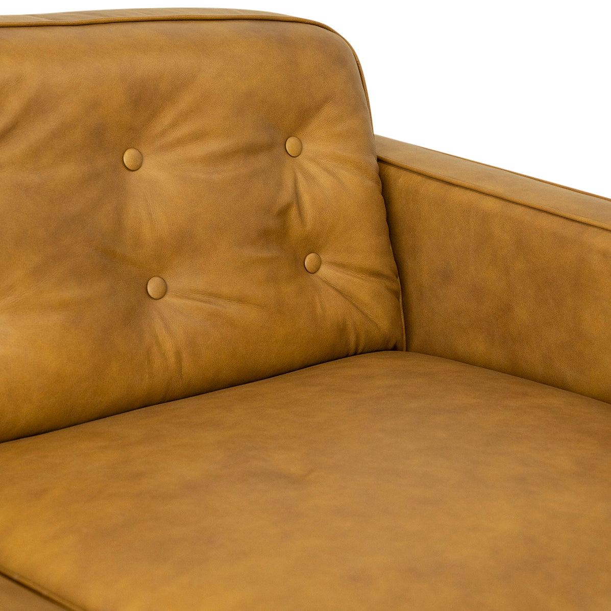 Braxton 88" Tan Genuine Leather Sofa