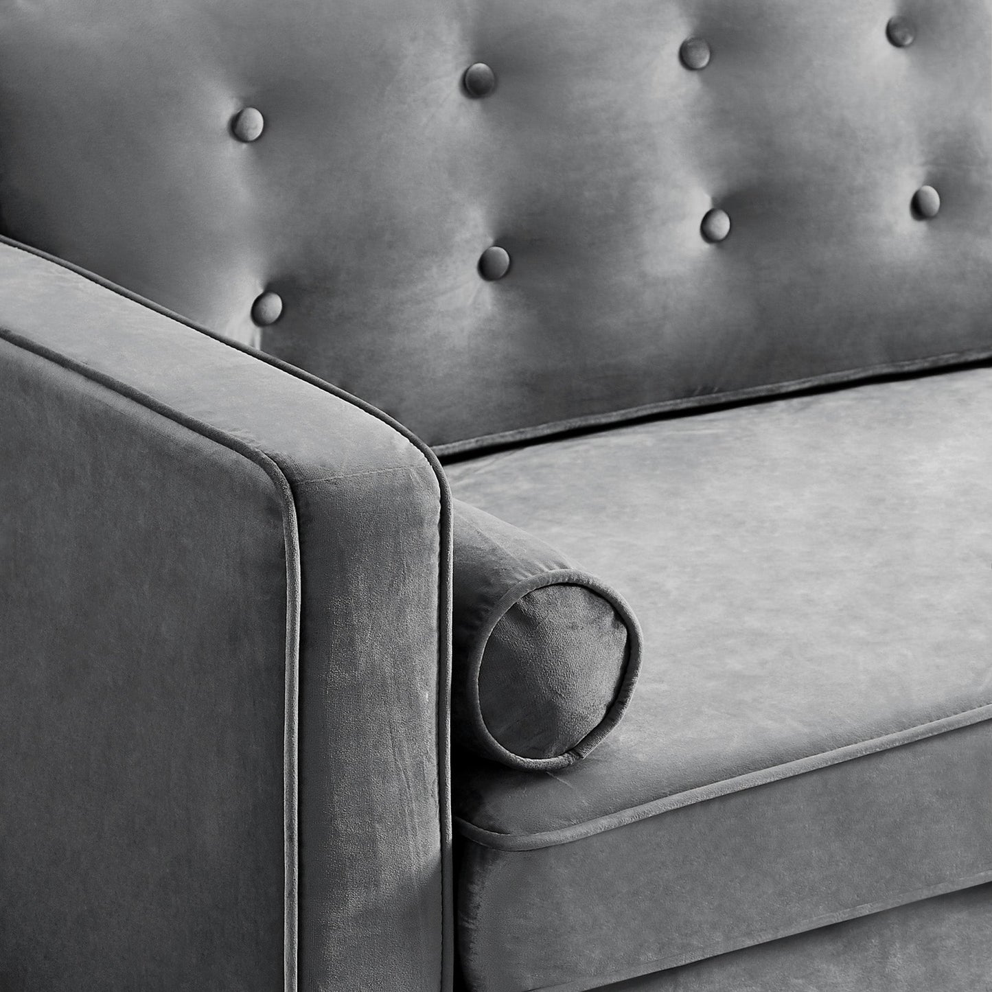 Casey Grey Velvet Loveseat