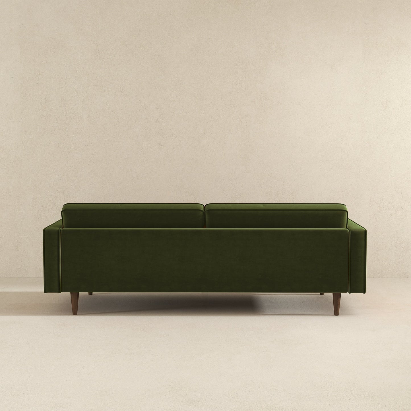 Casey 84" Mid-Century Modern Green Velvet Sofa