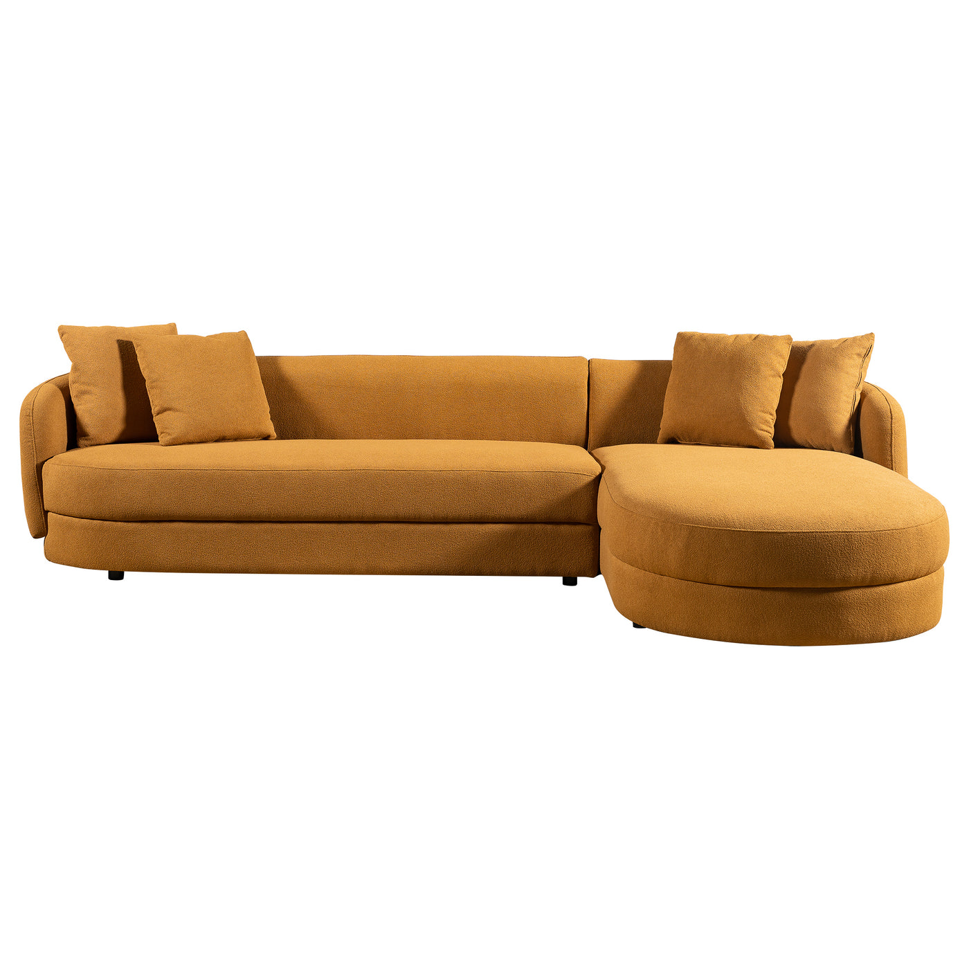 Chandler 118" Cognac Boucle Right Sectional Sofa