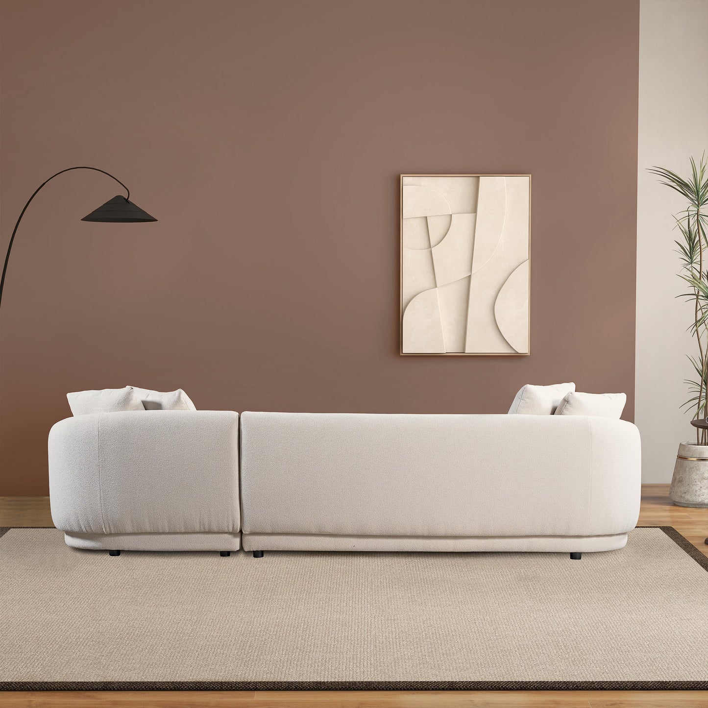 Chandler 118" Cream Boucle Right Sectional Sofa