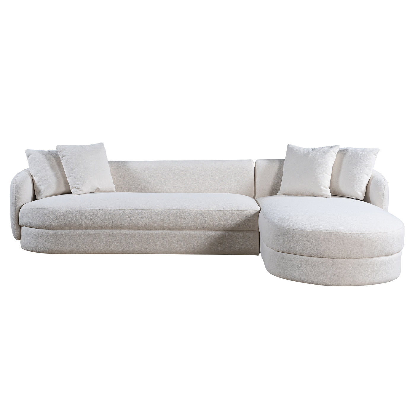 Chandler 118" Cream Boucle Right Sectional Sofa