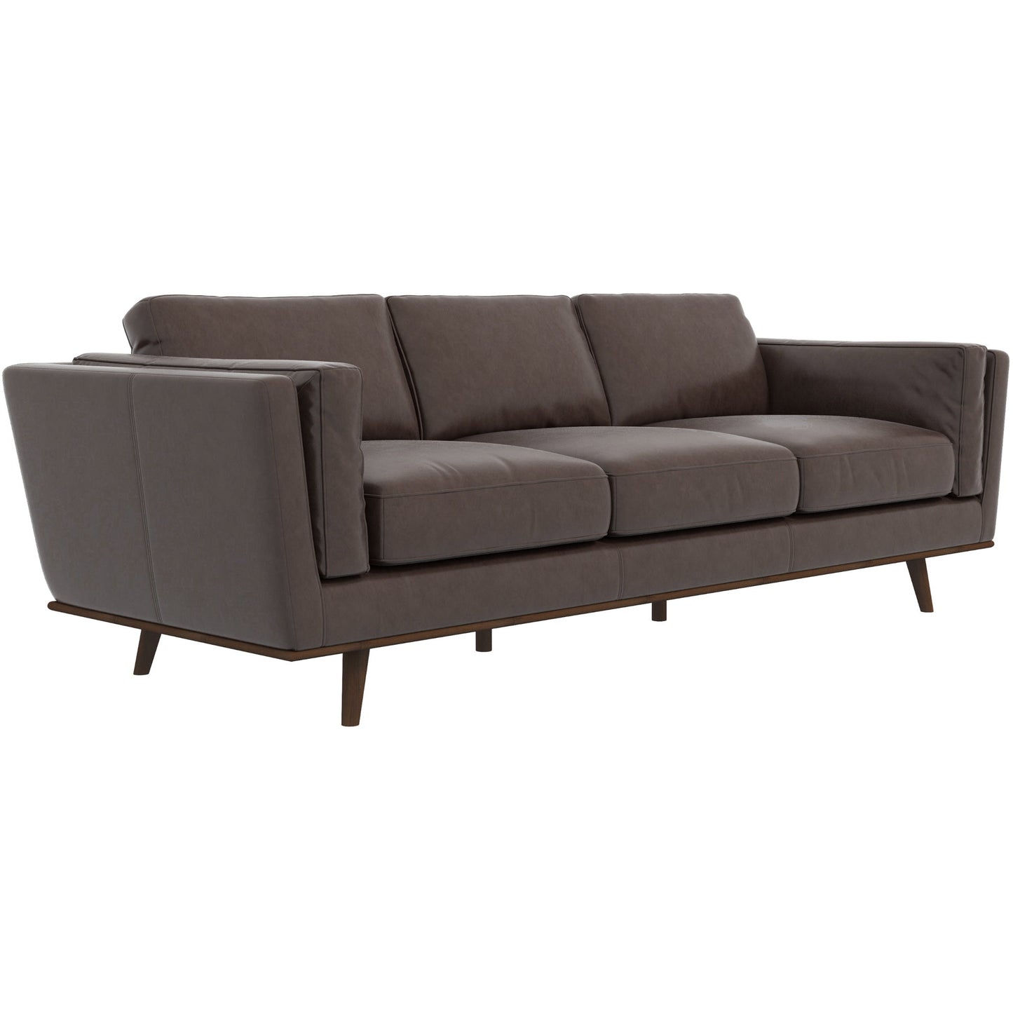 Chase 91" Campari Brown Genuine Leather Sofa