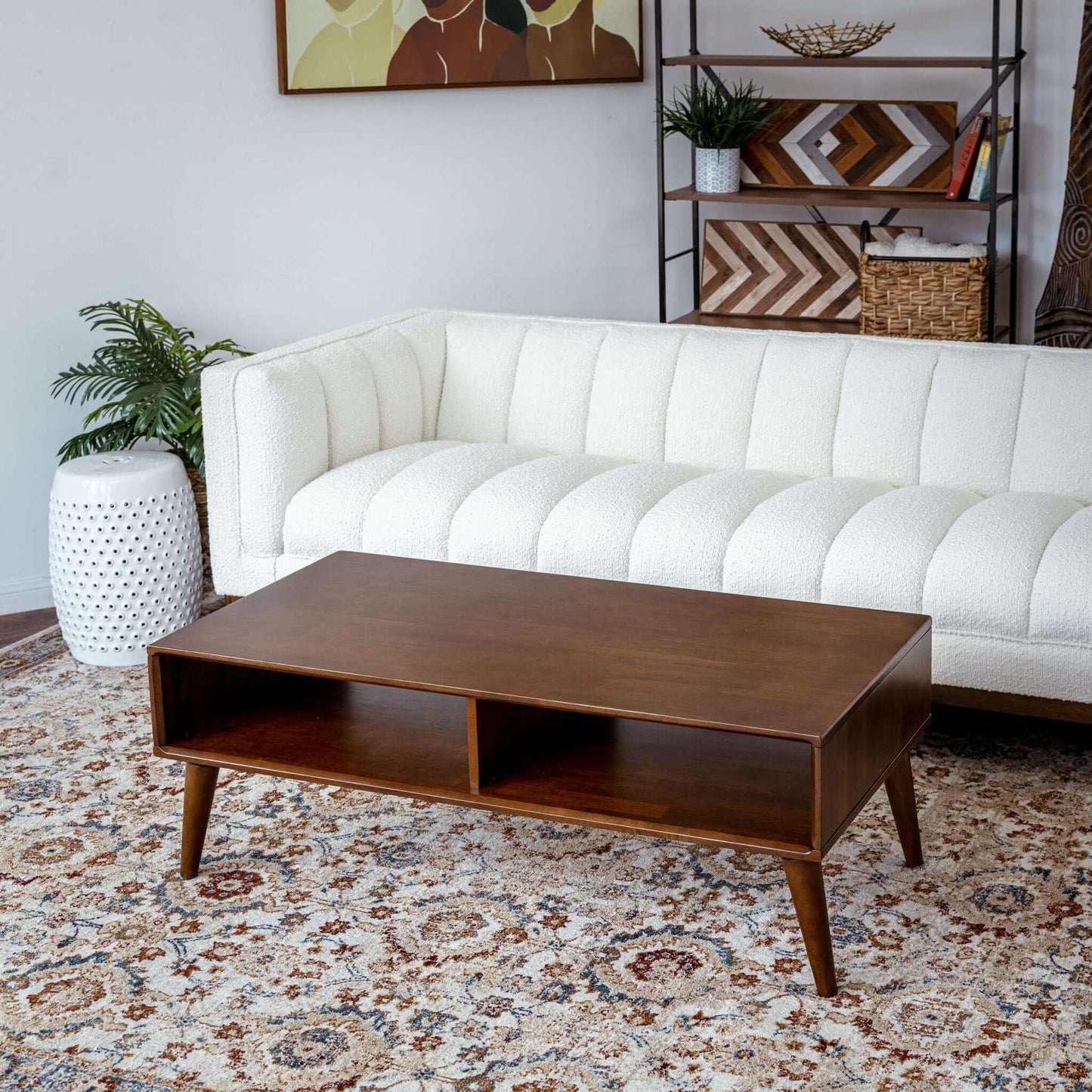 Hazel Solid Wood Walnut Brown Coffee Table