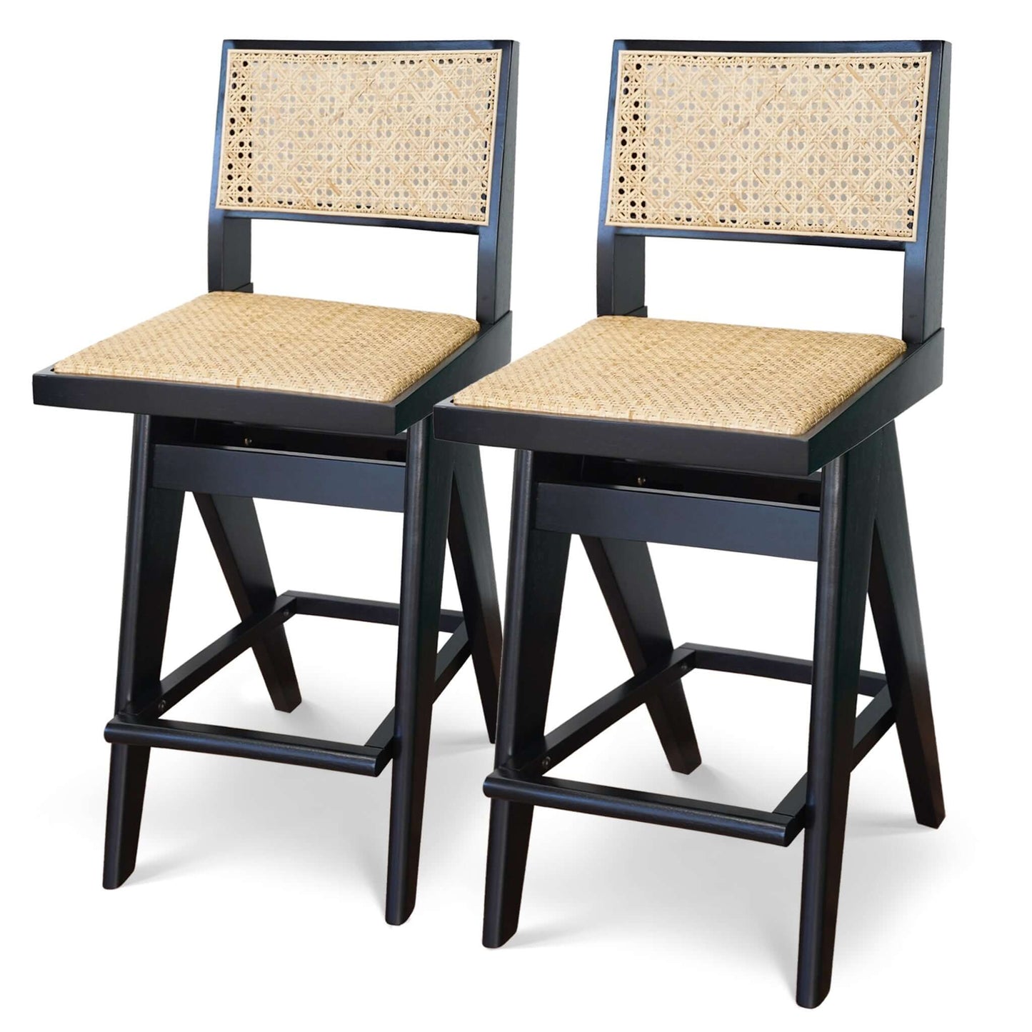 Keira Rattan Bar Stool (Set Of 2)