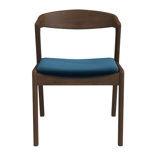 Dakota Solid Wood Blue Velvet Dining Chair (Set Of 2)