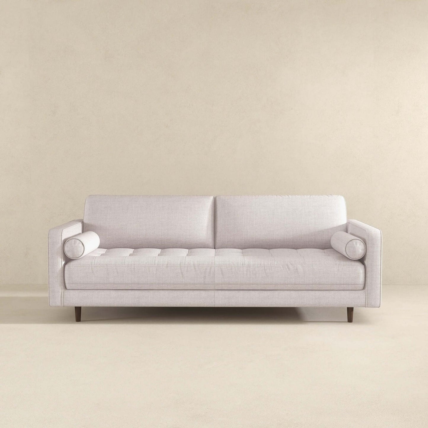 Anthony 88" Mid-Century Modern Beige Linen Sofa