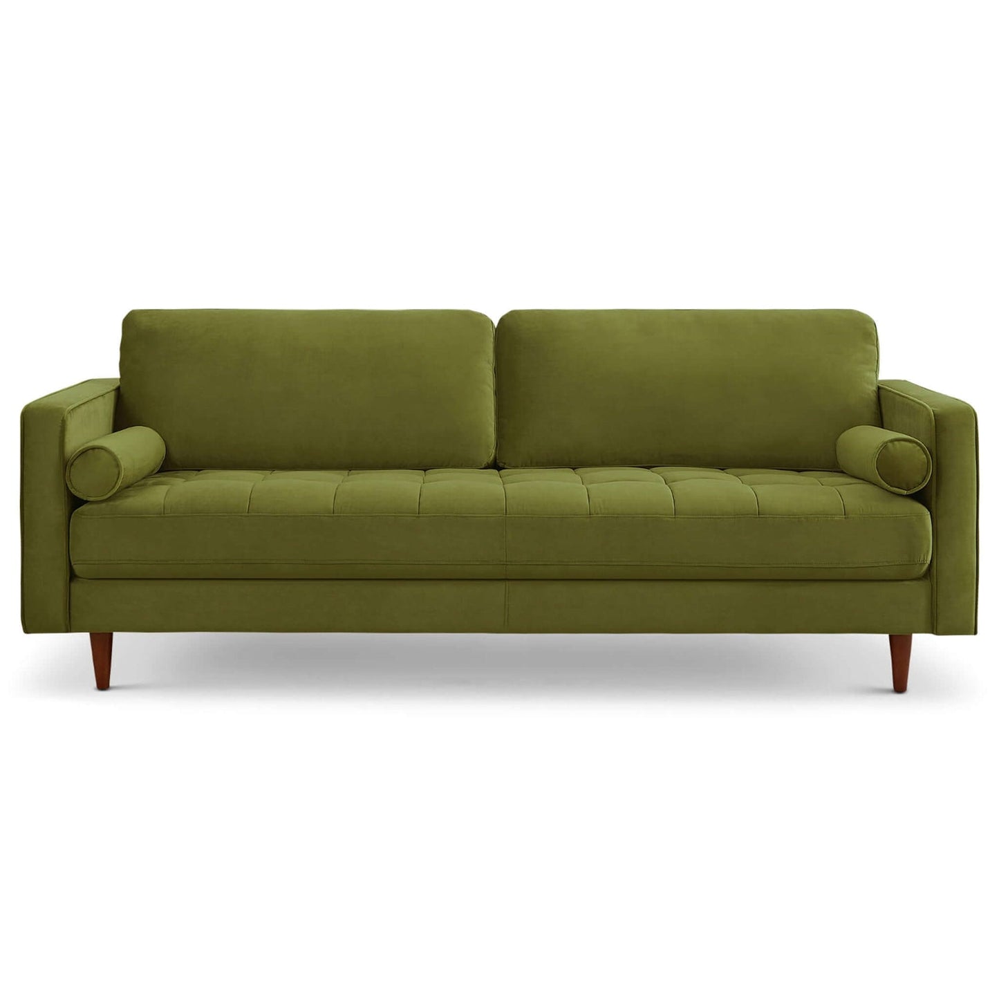 Anthony 88" Mid-Century Modern Pistachio Green Velvet Sofa