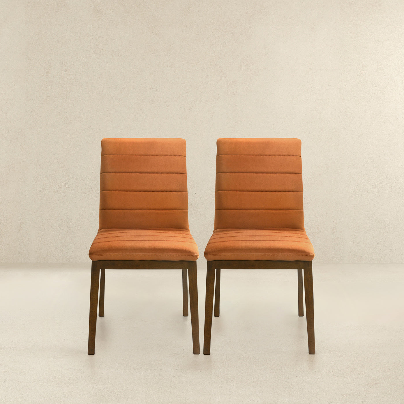 Ines Burnt Orange Velvet Dining Chair (Set Of 2)