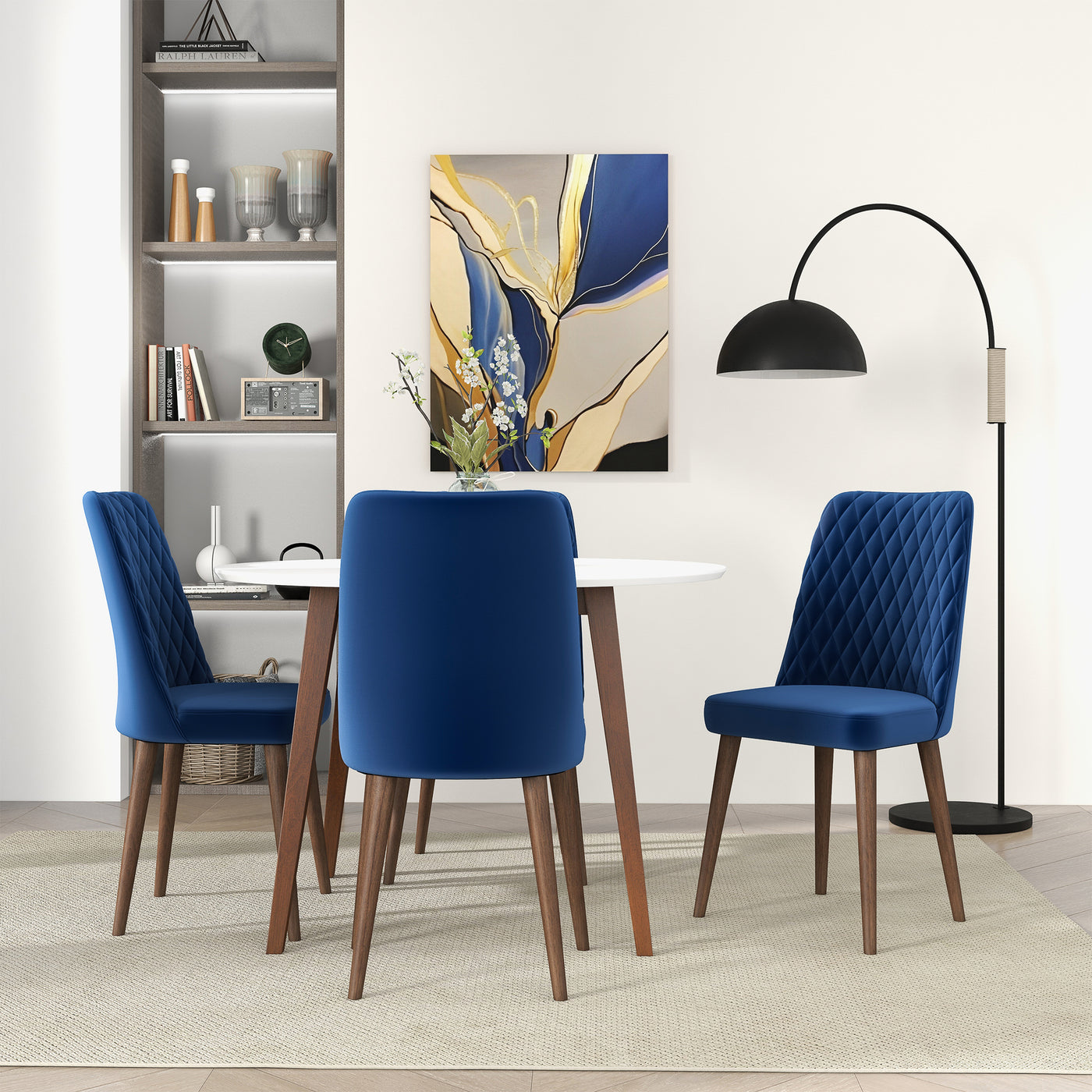 Katie Navy Blue Velvet Dining Chair (Set Of 2)