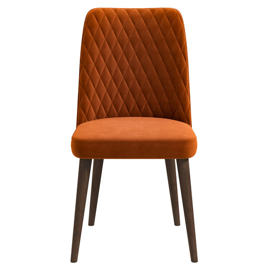 Katie Burnt Orange Velvet Dining Chair (Set Of 2)