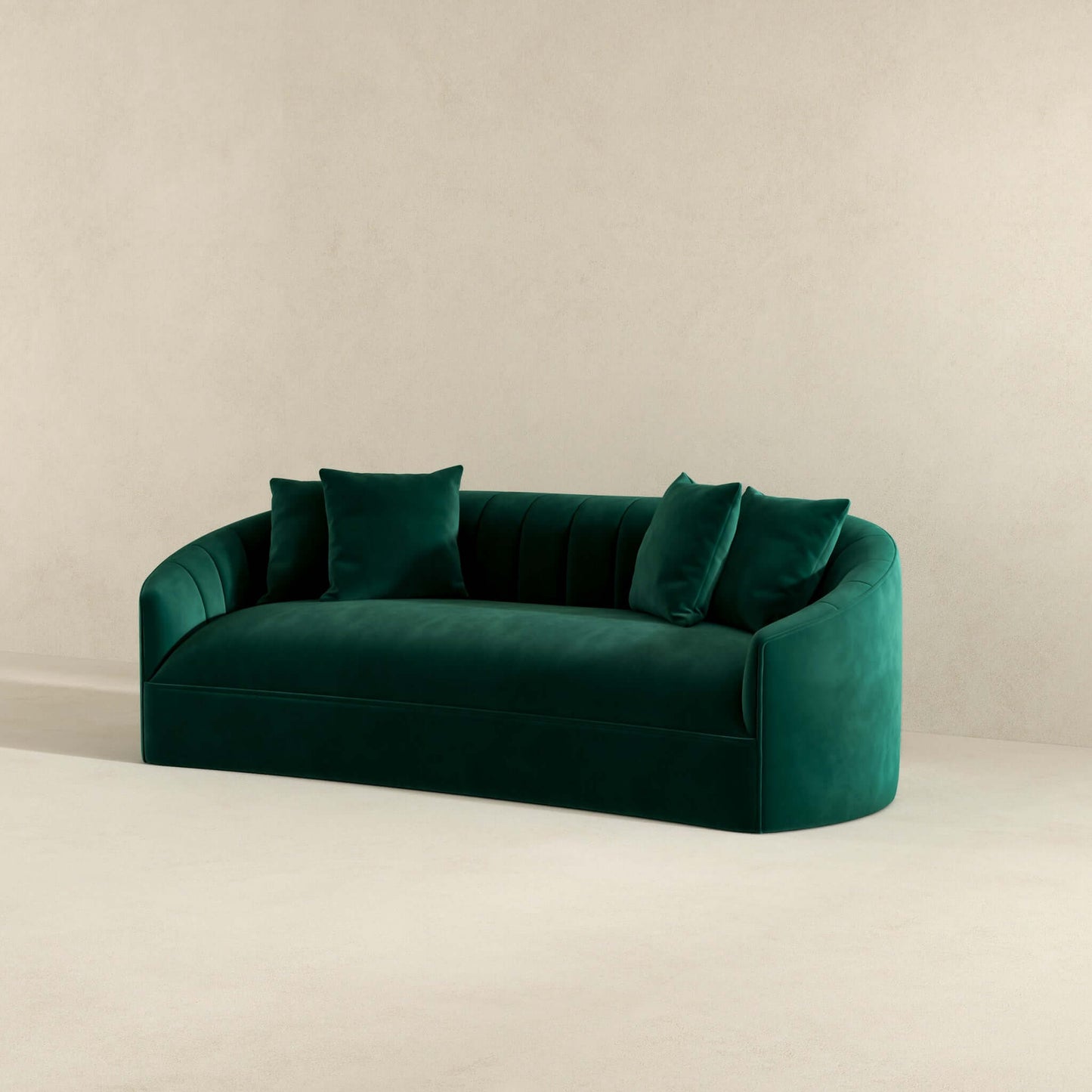 Kante 89" Mid-Century Modern Green Velvet Sofa