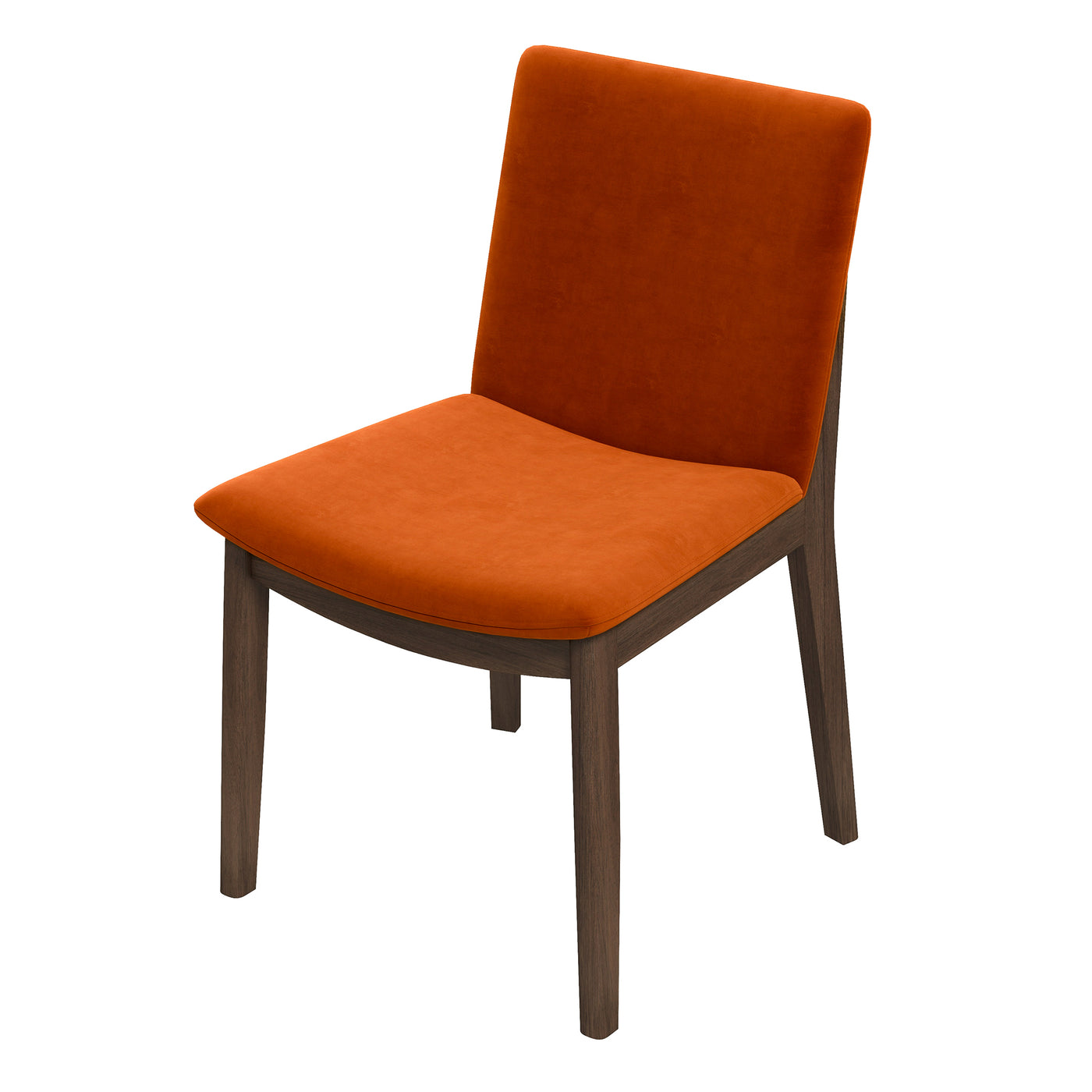 Laura Burnt Orange Velvet Solid Wood Dining Chair (Set Of 2)