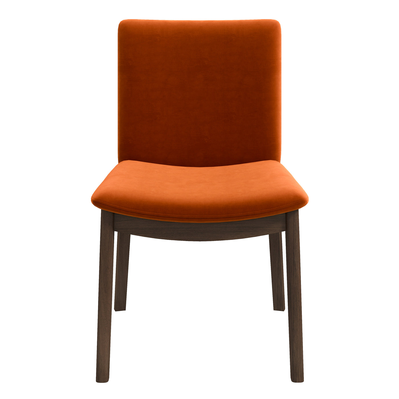 Laura Burnt Orange Velvet Solid Wood Dining Chair (Set Of 2)