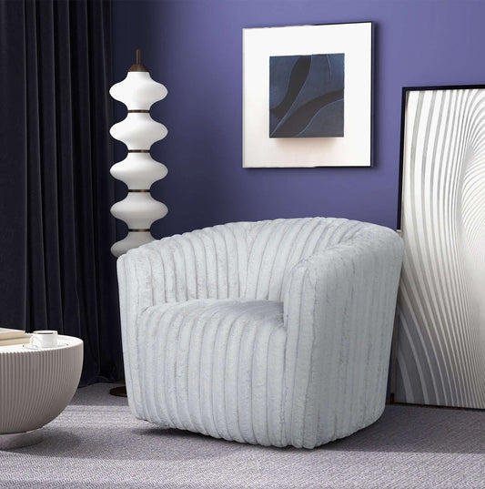 Mira Light Grey Velvet Swivel Chair