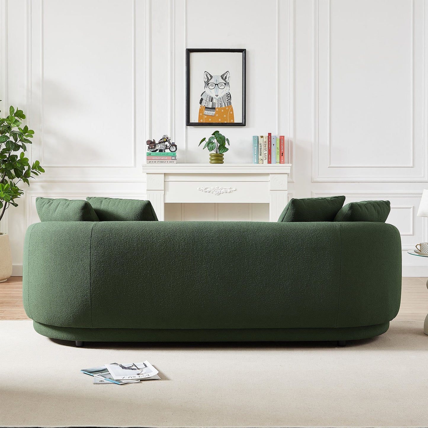 Dylan Modern French Olive Green Boucle Sofa