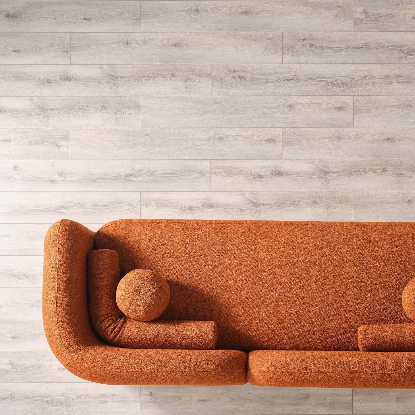 Donna Japandi Style Orange Boucle Sofa