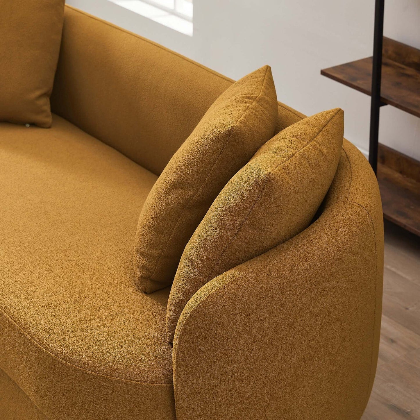 Dylan Modern French Dark Yellow Boucle Sofa