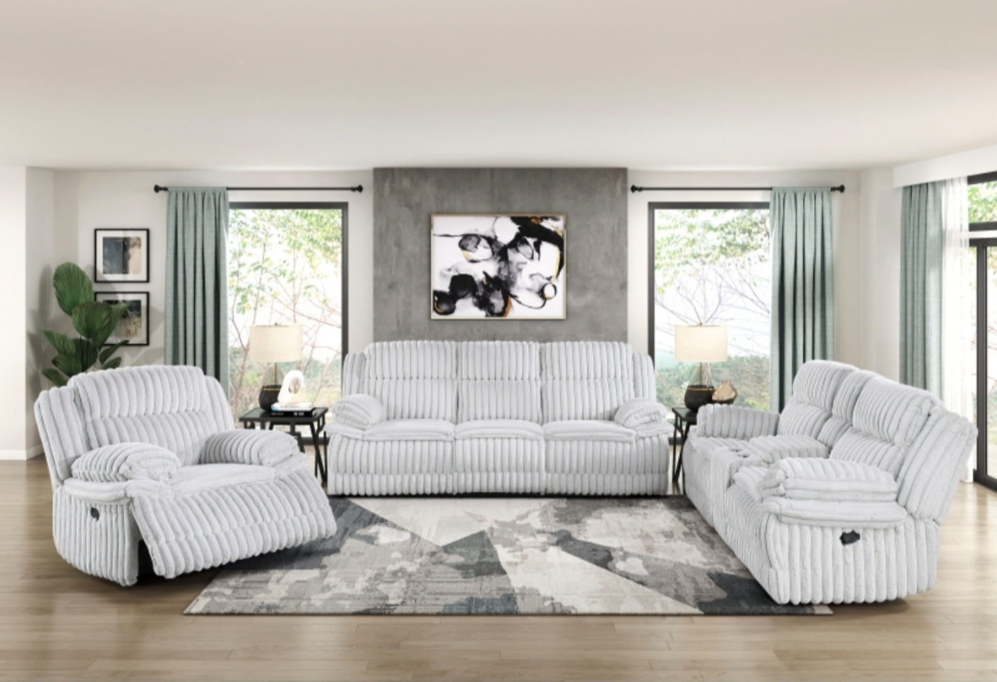 Goodland Gray Reclining Sofa and Loveseat 9577