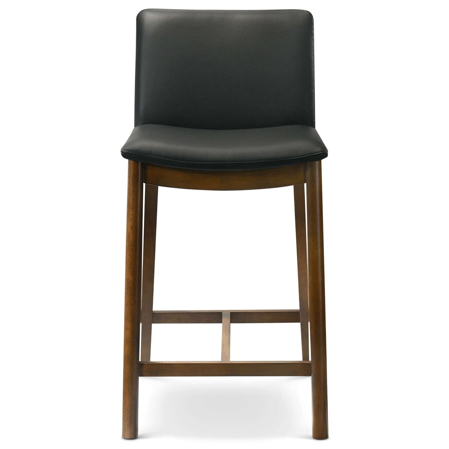 Shannon Mid-Century Modern 25.2'' Counter Stool In Black PU Leather