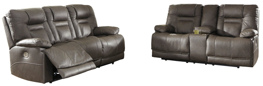 Wurstrow Smoke POWER Reclining Sofa and Loveseat U54602